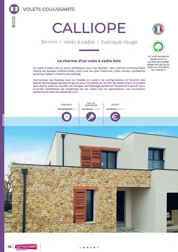 Volet coulissant à lames bois sur cadre aluminium | Calliope coulissant