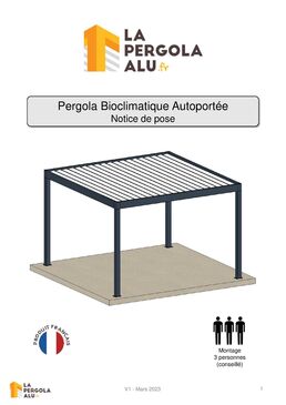 Pergola bioclimatique autoportée en aluminium 4x4 | ABS SAS CLAUSTRALU