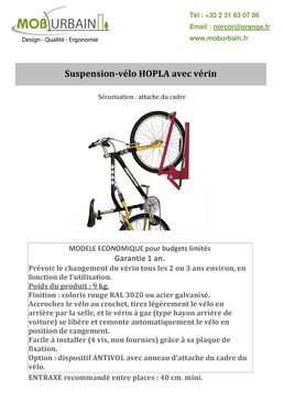Suspension individuelle avec assistance-vérin pour vélo | SUSPHOPLA