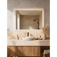 Miroirs rectangulaires et carrés LED IP 44 pour salle de bain, premium, avec ou sans cadre | HORIZON