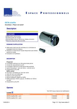 Piège à son cylindrique passif | Octa à baffle