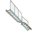 Escalier à deux limons latéraux droits rampants | Futura