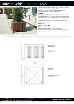 Jardinière en bois et acier, carrée ou ronde | Cinéo