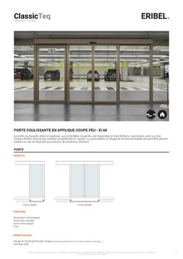 Porte Coulissante en Applique Coupe-feu - EI 60 | ClassicTeq 