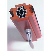 Battement central mince en bois à profilés alu intégrés | Battement central Vision