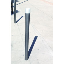 Borne tubulaire en acier à tête elliptique en aluminium | Borne Elipso