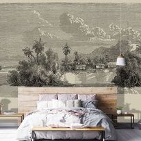 Papier peint panoramique ÎLE PARADIS SÉPIA | D258