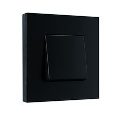 Plaque d'appareillage en métal laqué noir | Black Steel