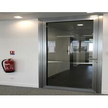 Porte battante 1 vantail / 2 vantaux en aluminium à rupture de ponts thermiques pare-flamme - E30 | Gamme AluTeq