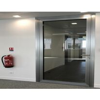 Porte battante 1 vantail / 2 vantaux en aluminium à rupture de ponts thermiques pare-flamme - E30 | Gamme AluTeq