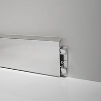 Plinthe technique avec goulotte | METAL LINE 95 – aluminium anodisé passage câbles jonction sol-mur emboîtement