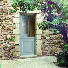 Porte d'entrée bois et aluminium à ouverture fermière | Bocage