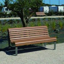 Banc en acier et bois reconstitué | Paseo Banc Ecoteck