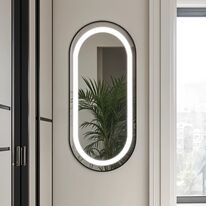  Miroir ovale allongé LED IP44 pour salle de bain, premium, avec ou sans cadre | VELO