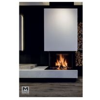 Foyer fermé bois double-coin à vitre escamotable | Argento 660DC 