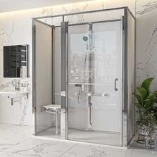 Cabine de douche pleine hauteur avec porte duo | Onyx