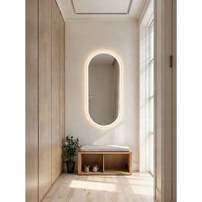  Miroir ovale allongé LED IP44 pour salle de bain, premium, avec ou sans cadre | VELO
