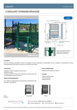 Sélectif d’accès | U oscillant Standard réhaussé en acier