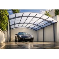 Carport aluminium sur-mesure | Ovalux – Abri voiture extérieur en structure aluminium et toiture polycarbonate