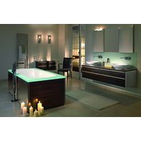 Baignoire avec rebords en verre ou matériau de synthèse noir | My Art Emotion