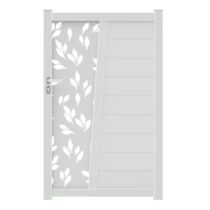 Portillon aluminium décor feuille sur-mesure| Pise