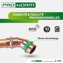Gamme des raccords cuivre avec témoin de sertissage | PRONORM 