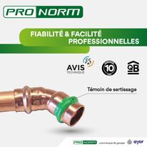 Gamme des raccords cuivre avec témoin de sertissage | PRONORM 