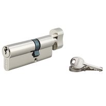 Cylindre à bouton 30 x 50 mm nickelé 3 clés