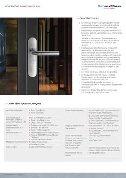 Plaque-béquille électronique SmartHandle 3062 | DOORMONITORING sans câblage