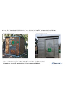 Toilettes sans nettoyage automatique avec raccordement eaux usées et eau potable | Ty Coin Bleu Access PMR