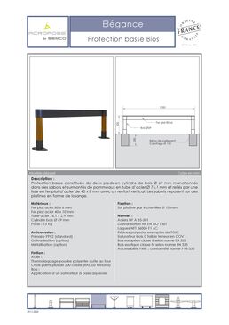 Protection basse de voirie | Protection Bios en bois et acier pour aménagements urbains