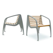 Fauteuil urbain en fonte d'aluminium et bois composite | Sito Fauteuil