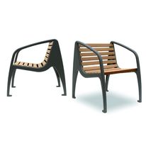 Fauteuil urbain en fonte d'aluminium et bois composite | Sito Fauteuil