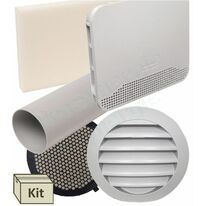 Ensemble Entrée d´air murale hygroréglable EHT² avec traversée, mousse et grille extérieure | ALDPRO0023