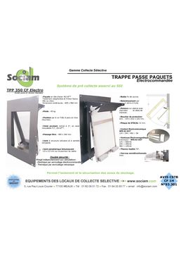 Trappes Passe Paquets pour locaux de tri CF 1h | TPP 350 CF