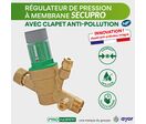 Réducteur de pression 2-en-1 Secupro, avec clapet antipollution NF intégré et manomètre fourni | PRONORM 