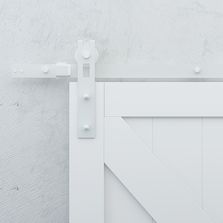 Ferrure de porte coulissante bois en acier trempé blanc | Quadrat 2 - AC030116