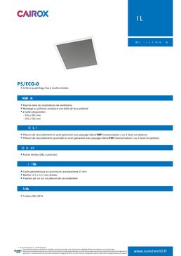 Grille à quadrillage fixe à mailles droites | PS/ECG-0 et PS/ECG-45