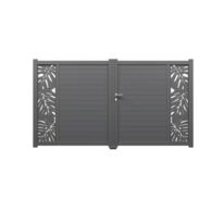 Portail battant aluminium décor Monstera | Andria 