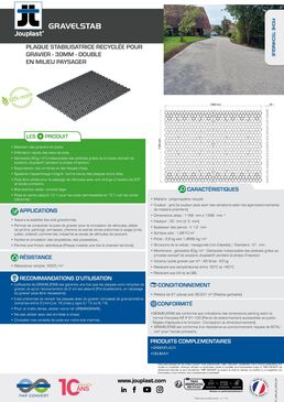 Plaque stabilisatrice pour graviers avec géotextile GRAVELSTAB®