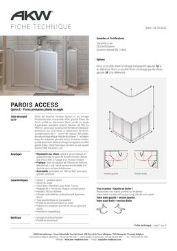 Paroi de douche avec finition goutte d’eau ou transparente | Access