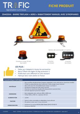 Barre Triflash et gyrophares à rabattement manuel | 254433XA