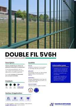 Clôture en panneaux rigide | Double Fil 5V6H
