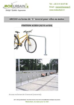 Arceau appui-vélos en forme de U inversé | APVUINOX 