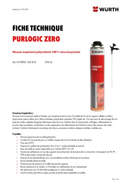 Mousse isolante polyuréthane pour travaux de remplissage | Purlogic Zéro / Art. N° 0892142810