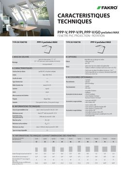 Fenêtre de toit projection-rotation en PVC | PPP-V preSelect MAX