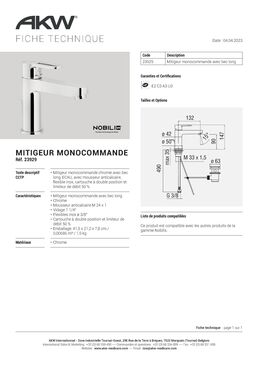 Mitigeur monocommande avec mousseur anticalcaire | 23929