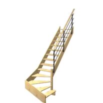 Escalier Aria quart tournant bas marche débordante rampe Evan | LAPEYRE SERVICES