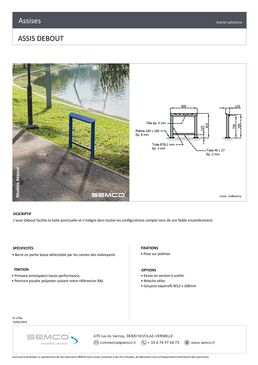 Mobilier urbain assis-debout | Assise assis-debout en acier thermolaqué