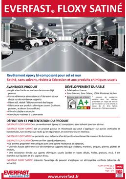 Revêtement époxy bicomposant pour sols et murs | EVERFAST FLOXY SATINÉ